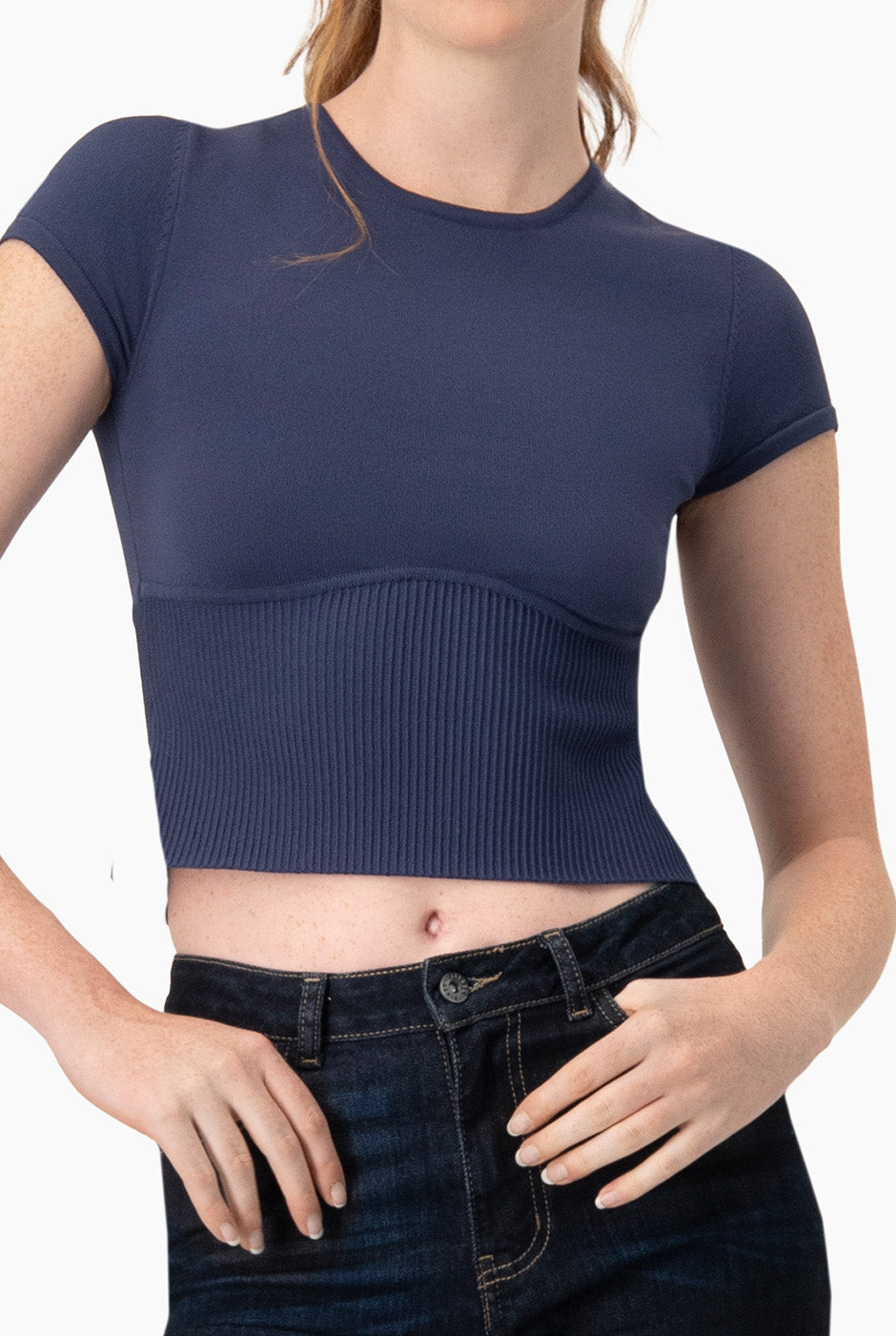 Slim Top Tejido Combinado