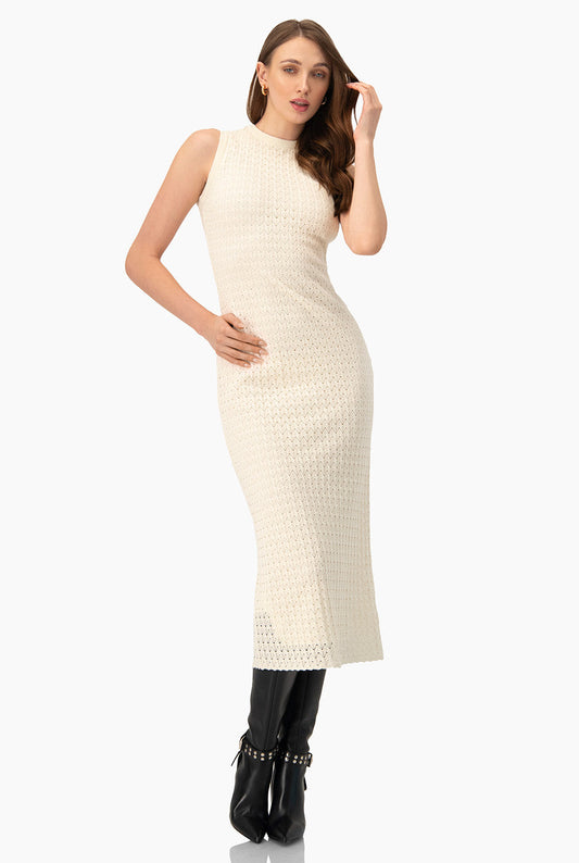 Vestido maxi tejido sin mangas