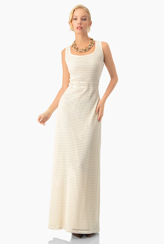 Vestido largo escote redondo